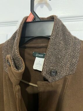 VINTAGE JCREW Beautiful Unique Brown Jacket with Herringbone Collar-